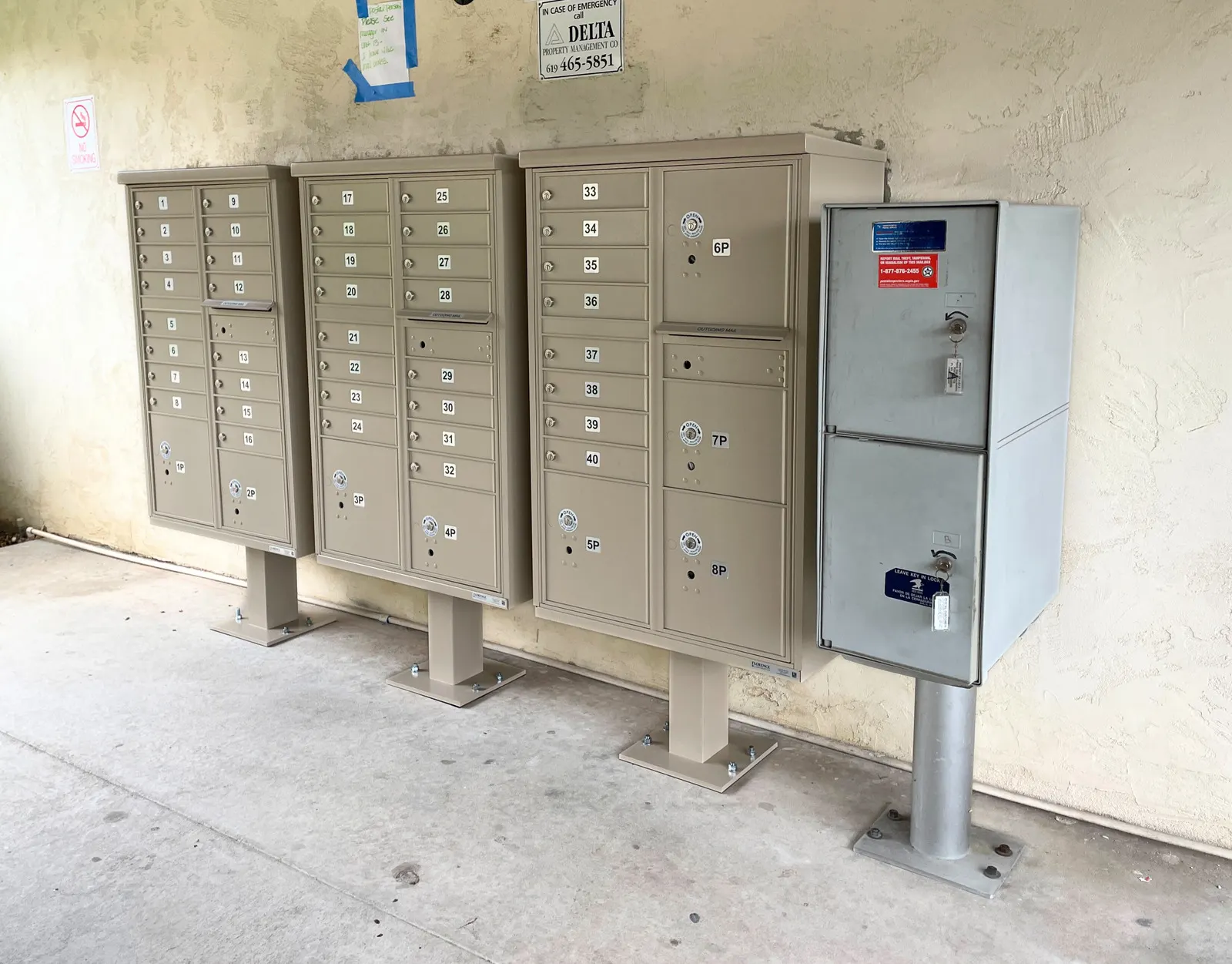 4C wall-mounted mailboxes in San Diego County.
