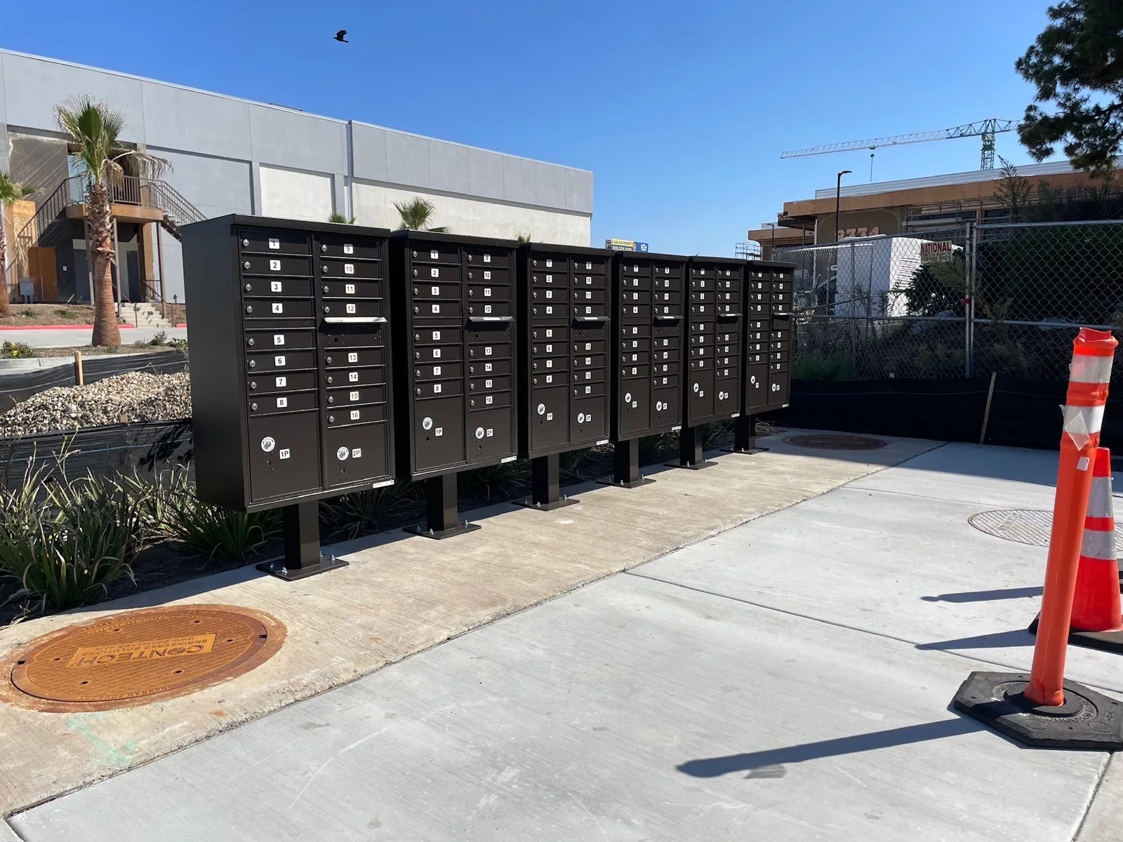 CBU Installation — San Marcos, CA. Turnkey replacement with pads and anchors.