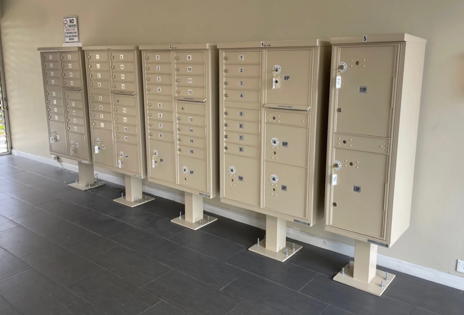 Commercial mailbox installation in San Diego, CA.